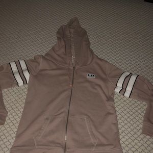 pink brand zip up jacket.